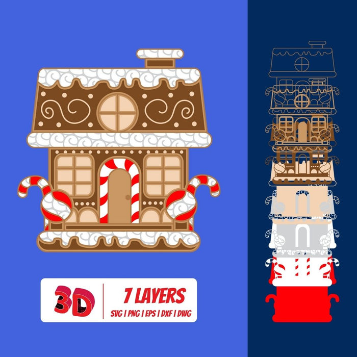 3D Gingerbread House SVG Bundle - Svg Ocean