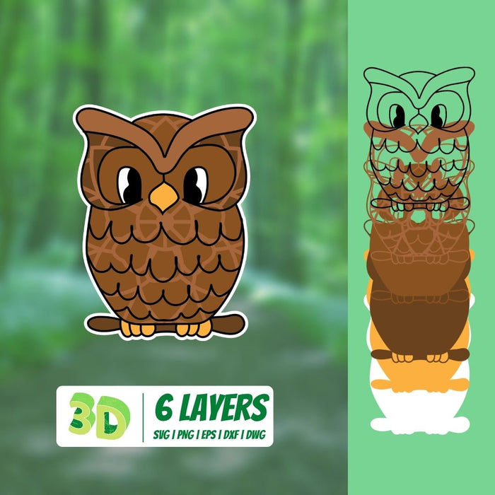 3D Owl SVG