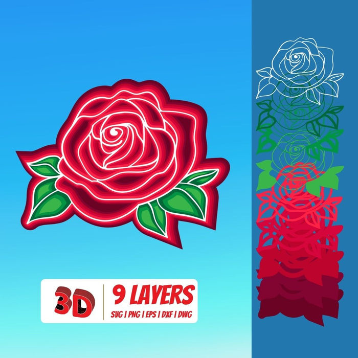 3D Rose SVG