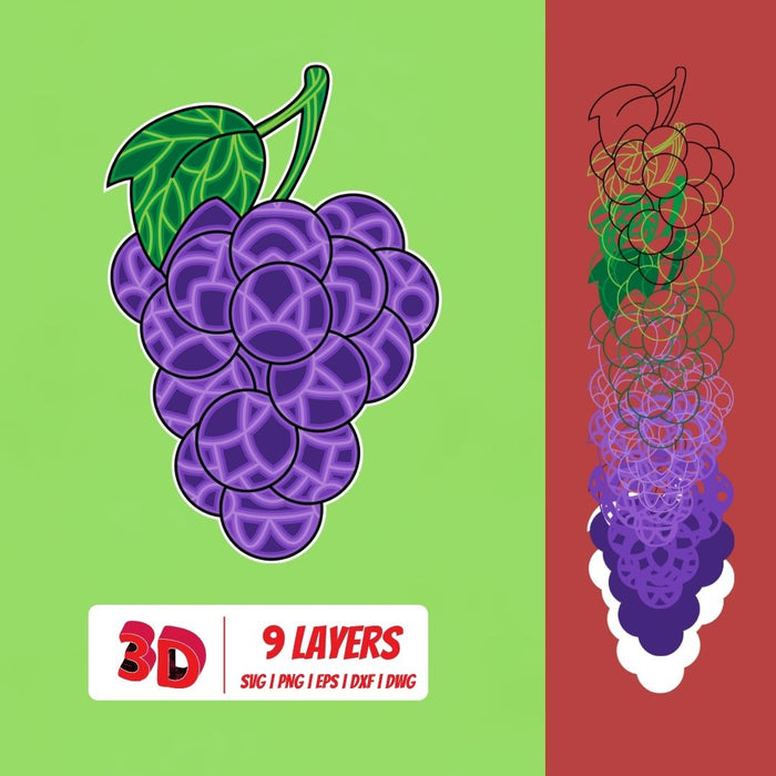 3D Grape SVG Cut File - Svg Ocean