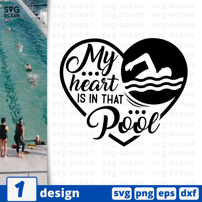 My  heart is in that Pool SVG vector bundle - Svg Ocean