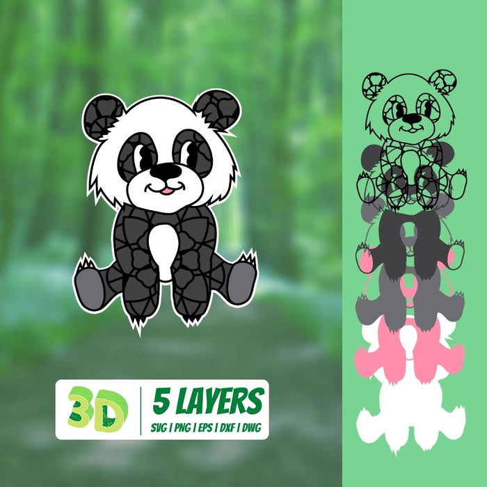 3D Panda SVG