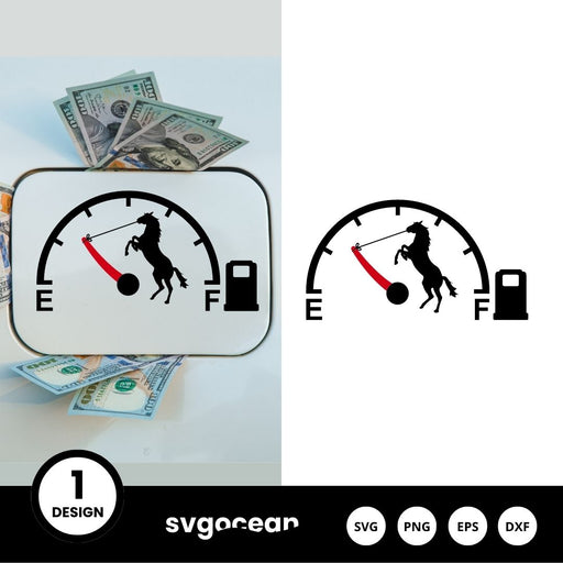 Horse Stopping Fuel Gauge Indicator SVG Design - Svg Ocean