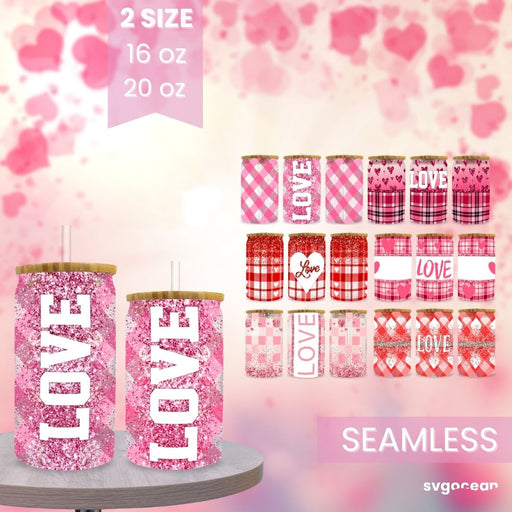 Valentines Buffalo Glass Can Wrap Sublimation - svgocean