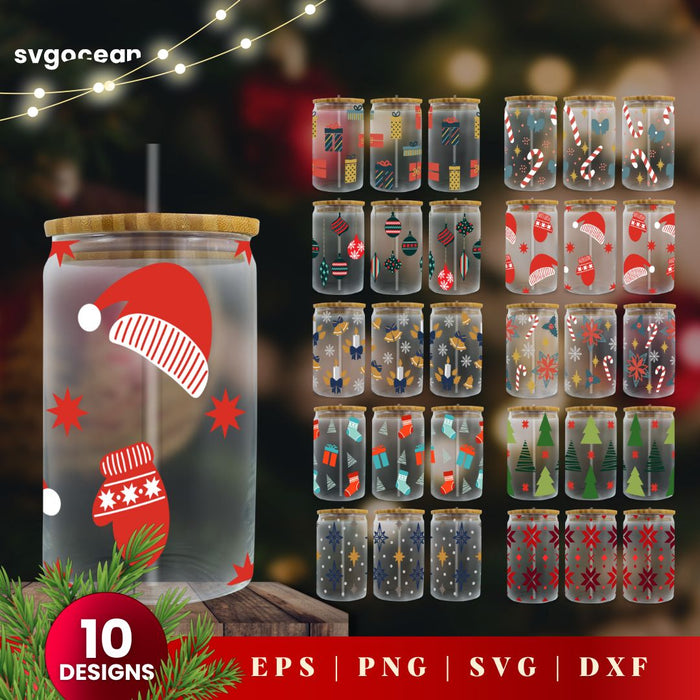 Christmas Can Glass - svgocean