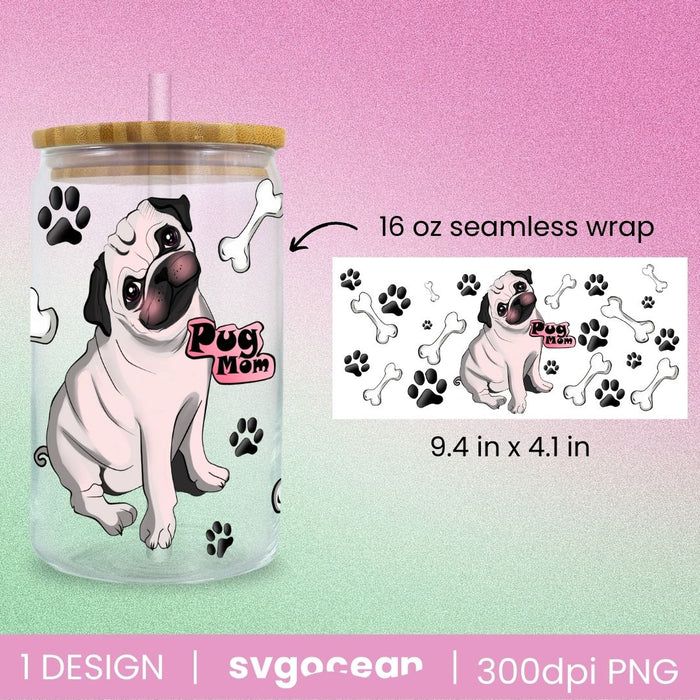 Pug Can Glass PNG - Svg Ocean