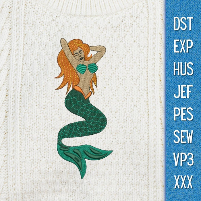 Mermaid Embroidery Designs - Svg Ocean