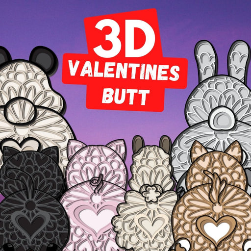 3D Valentines Butt SVG Bundle - Svg Ocean