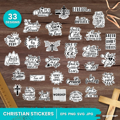 Christian Printable Stickers Cricut Design - Svg Ocean