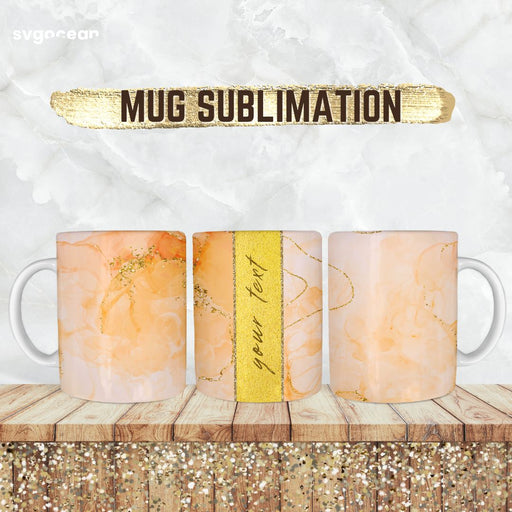 Gold Glitter Mug Sublimation - Svg Ocean