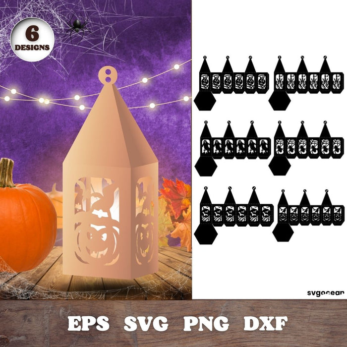 Halloween Lanterns Svg Bundle Paper Cut Files - Svg Ocean