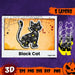 Black Cat 3D SVG - Svg Ocean