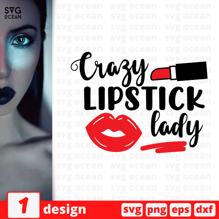 Crazy lipstick lady SVG vector bundle - Svg Ocean