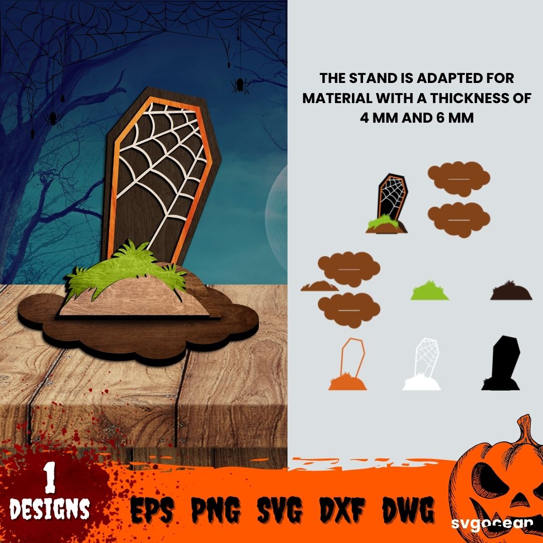 Coffin Multilayered Laser Cut Design vector for instant download - Svg ...