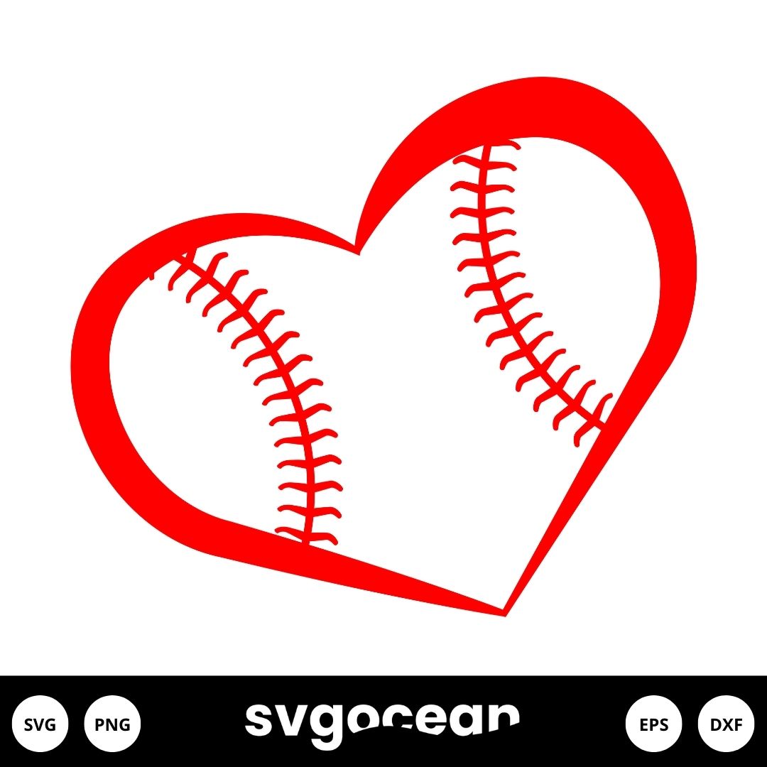 Baseball Heart Clipart