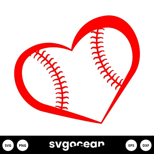 Heart Baseball SVG - Svg Ocean