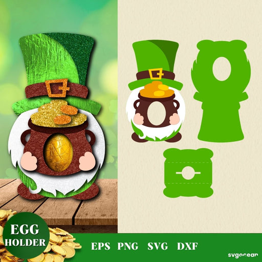 St Patrick's Day Gnome Egg Holder SVG - svgovean