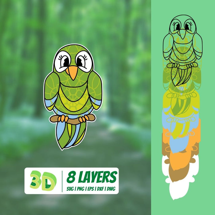 3D Parrot SVG