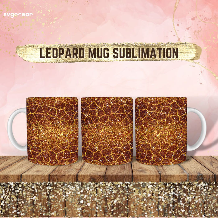 Leopard Glitter Mug Sublimation - Svg Ocean