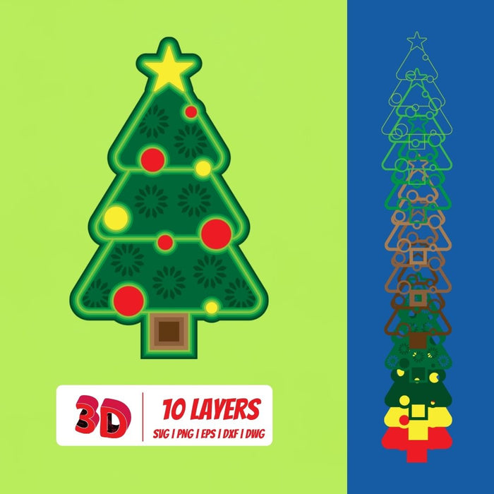 3D Christmas Tree SVG Cut File - Svg Ocean