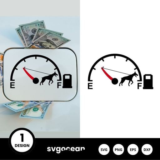 Dog Stopping Fuel Gauge Indicator SVG Design - Svg Ocean