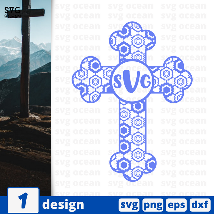 Cross monogram SVG bundle vector for instant download - Svg Ocean ...