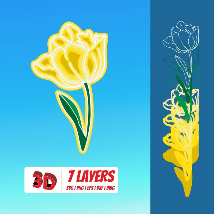 3D Tulip SVG