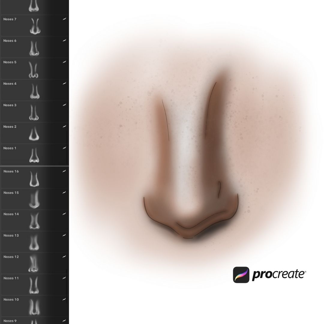 Nose Procreate Stamps vector for instant download - Svg Ocean — svgocean
