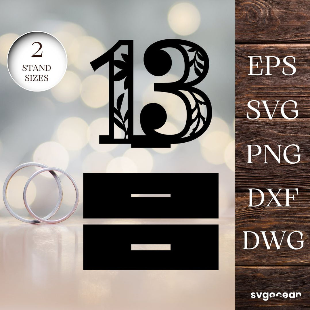 Wedding Floral Table Numbers vector for instant download - Svg Ocean ...