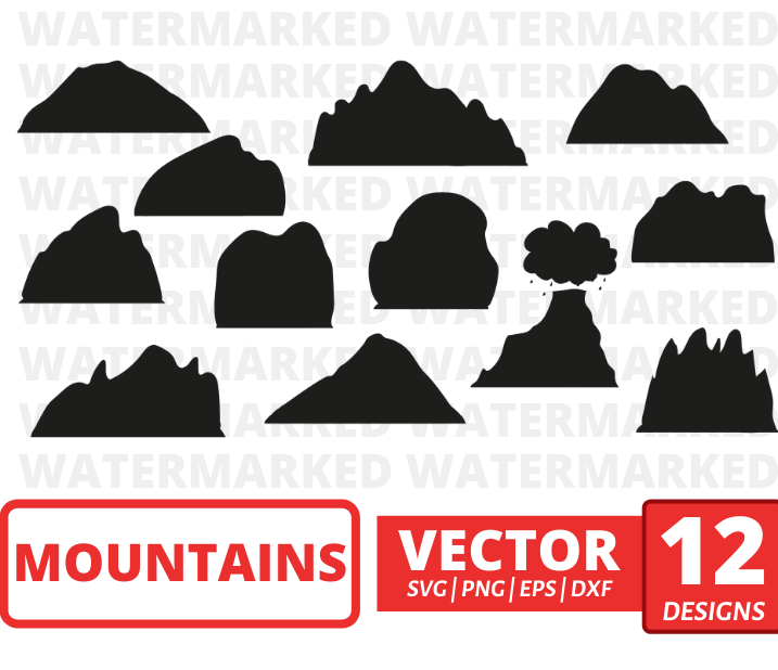 Mountains silhouette svg