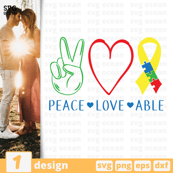 Peace, love, able SVG vector bundle - Svg Ocean