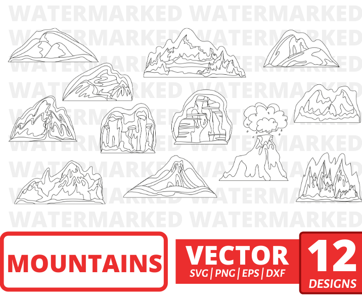 Mountains outline svg