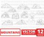 Mountains outline svg