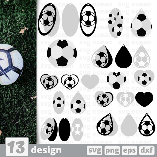 Soccer earrings SVG vector bundle - Svg Ocean