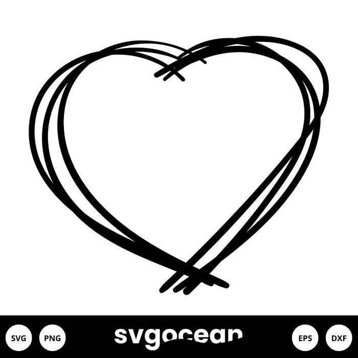 Sketch Heart SVG - Svg Ocean