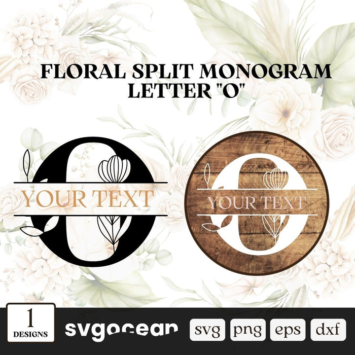 Letter G Floral Split Monogram SVG