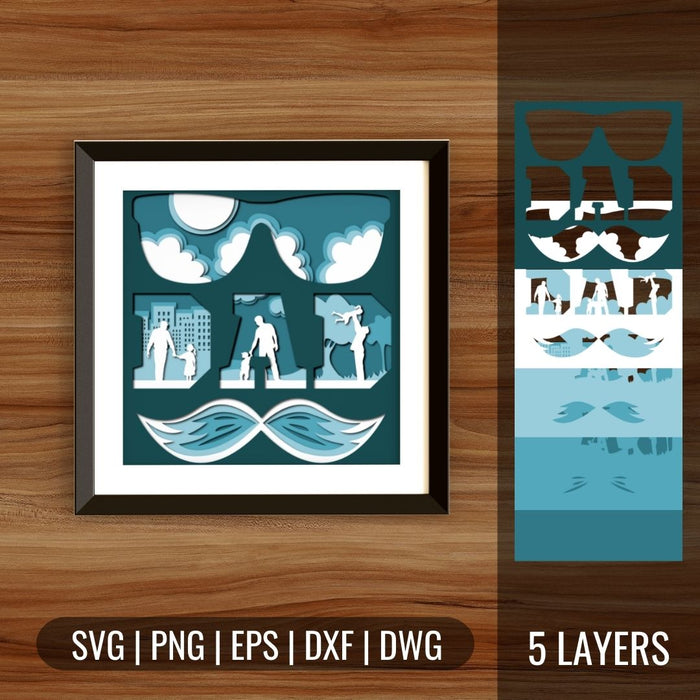 DAD Shadow Box SVG - Svg Ocean