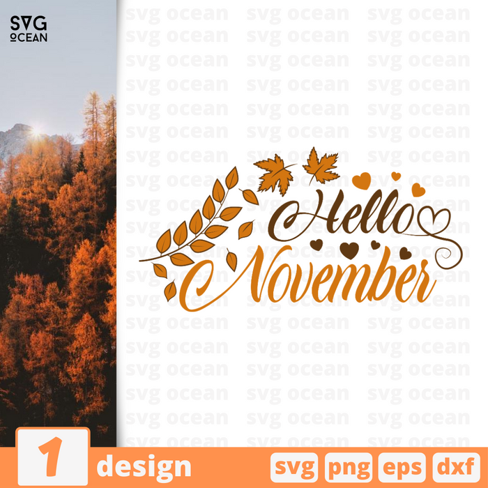 Hello November SVG vector bundle - Svg Ocean