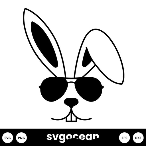 Bunny With Glasses Svg - Svg Ocean