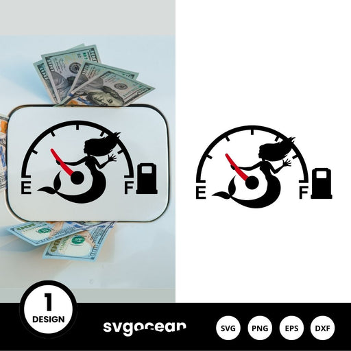 Mermaid Stopping Fuel Gauge Indicator SVG Design - Svg Ocean