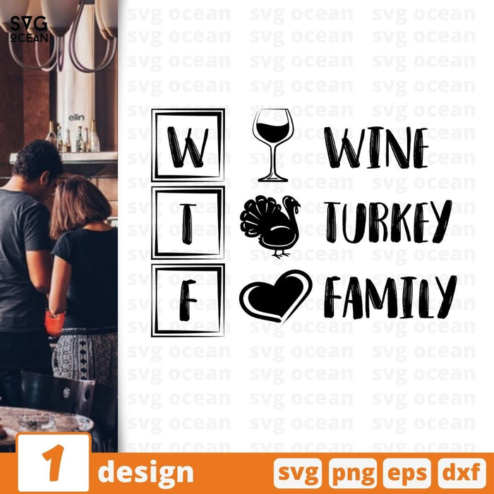 W Wine T Turkey F Family SVG vector bundle - Svg Ocean