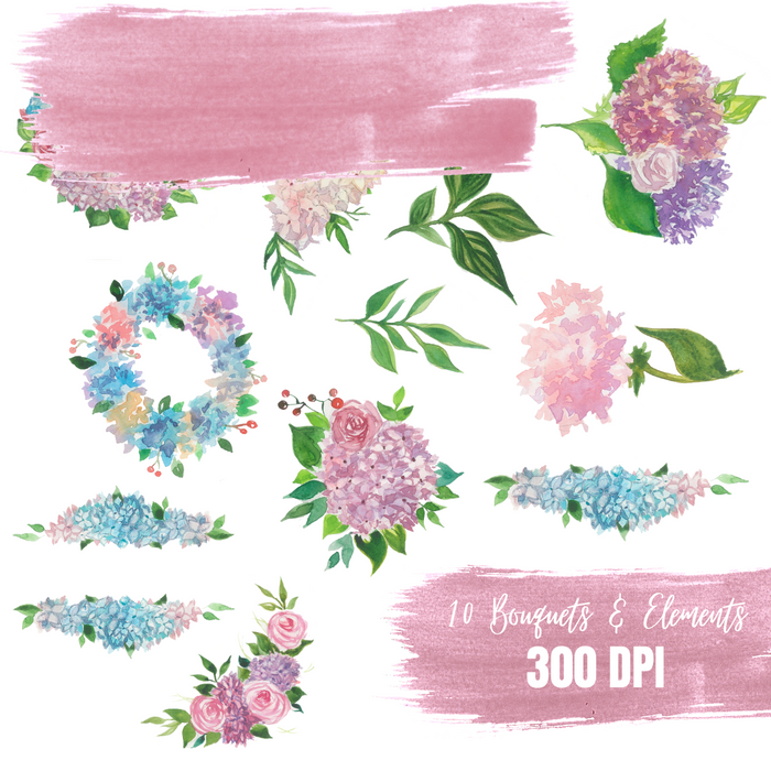 Lilac Watercolor clipart bundle