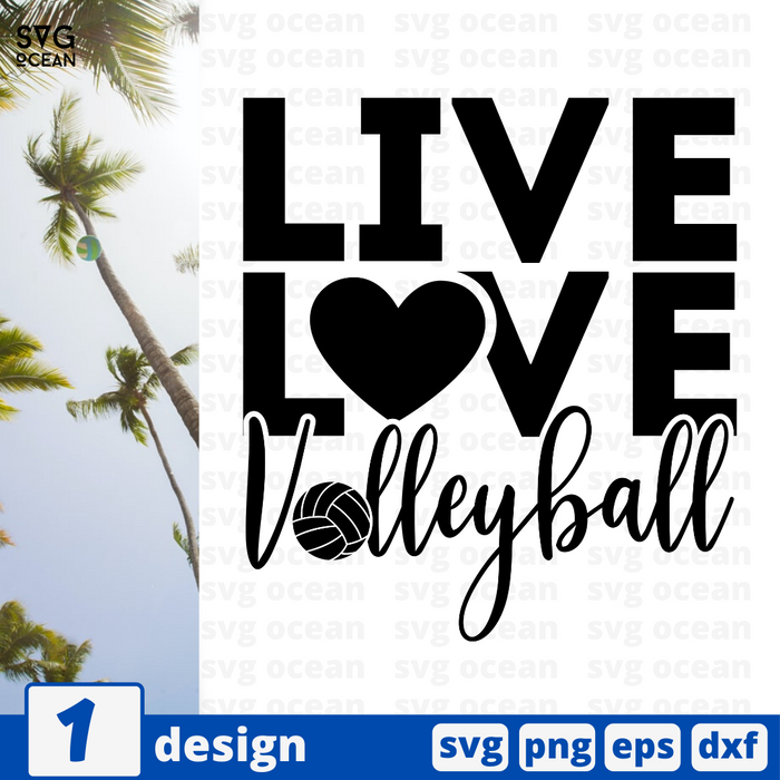 Live Love Volleyball SVG vector bundle - Svg Ocean