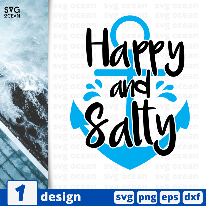 Happy and salty SVG vector bundle - Svg Ocean