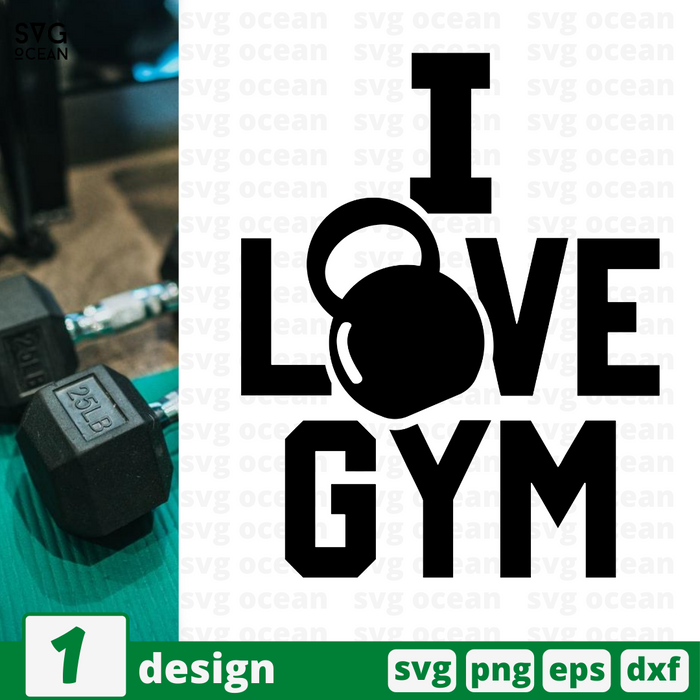 I love gym SVG vector bundle - Svg Ocean