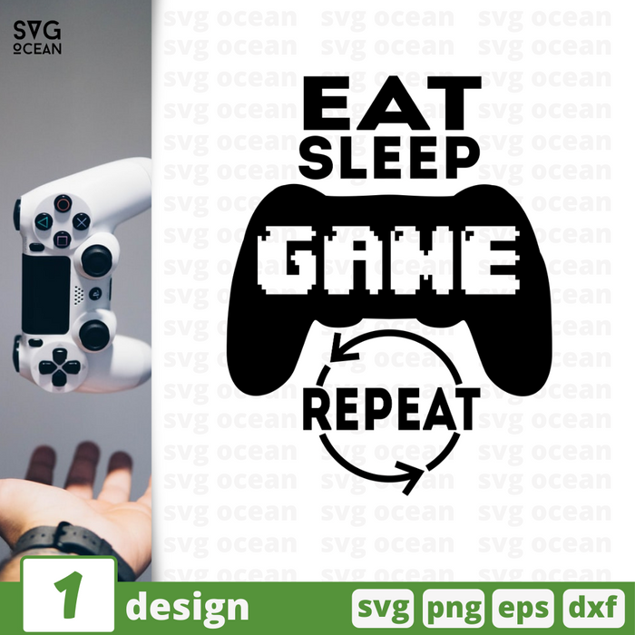 Eat  Sleep Game  Repeat SVG vector bundle - Svg Ocean