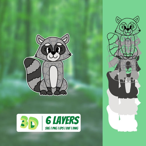 3D Raccoon SVG