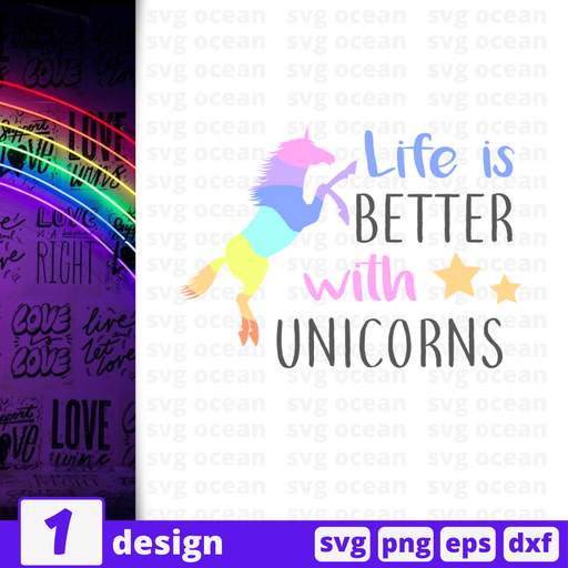 Life is better with unicorns SVG vector bundle - Svg Ocean