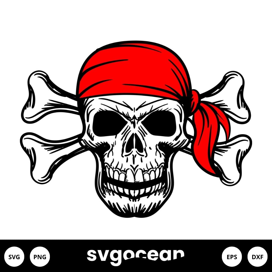 Pirate Skull Svg, vector