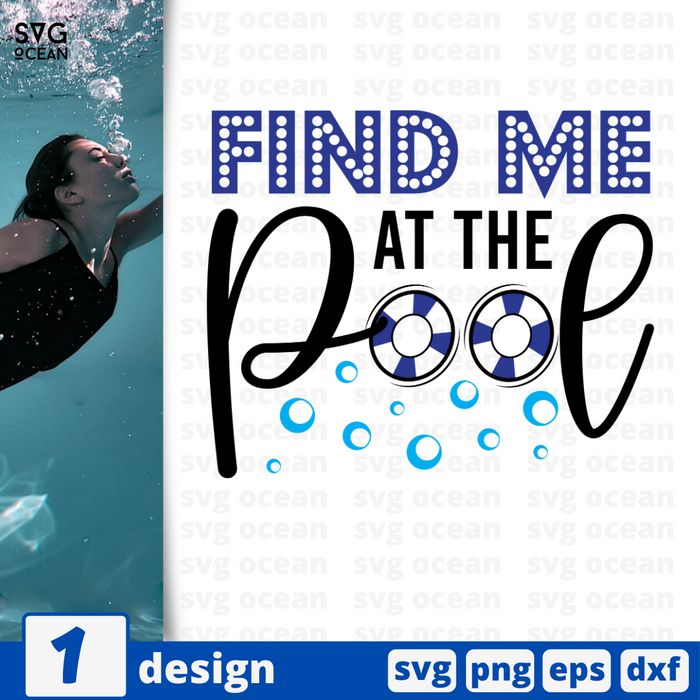 Find me at the pool SVG vector bundle - Svg Ocean